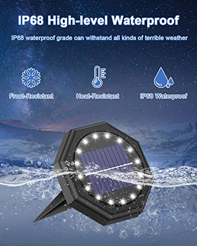 SEZAC Solar Bodenleuchten Aussen【IP68 Wasserdichtes 16LED 12 Stück Batterie-Upgrade】 Solarleuchten für Außen Bodenlicht… – Bild 4