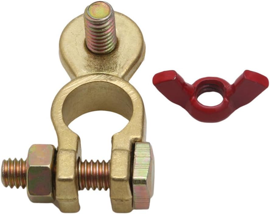 TOTOONE 1 Pair Positive & Nagative Car Battery Terminal Clamp Clip Brass Connector BT1105: Sports & Outdoors