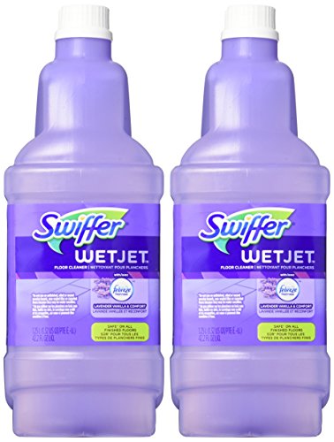 SWIFFER WETJET MULTI-PURPOSE AND HARDWOOD LIQUID FLOOR CLEANER SOLUTION REFILL, LAVENDER VANILLA & COMFORT, 42.2 FL OZ