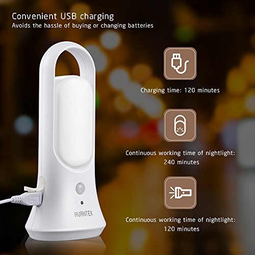 AVANTEK Night Light Camping Lantern USB Charging Magnetized Base (with Flashlight) - Thumbnail 2
