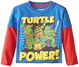 Teenage Mutant Ninja Turtles Toddler Boys' Long Sleeve T-Shirt Shirt Twofer, Royal, 2T