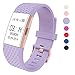 Wearlizer Compatible with Charge 2 Bands Accessories Silicone Strap Replacement Charge 2 Special Edition Lavender Rose Gold Buckle Purple