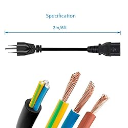 XINYUWIN Universal AC Power Cord 3 Prong 6FT