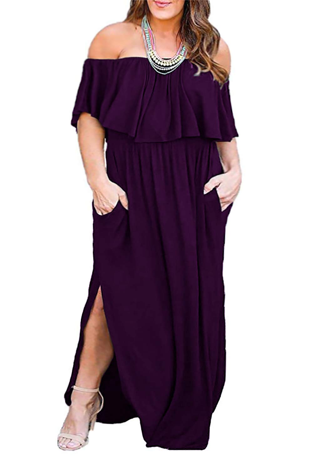 Nemidor-Womens-Upper-Flounce-Layer-Off-Shoulder-Plus-Size-Slit-Maxi-Dress-NEM20018W-Dark-Purple