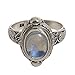 NOVICA Artisan Handmade Rainbow Moonstone Cocktail Ring .925 Sterling Silver Indonesia Clear 'Magic Portal'