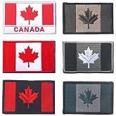 Canada Flag Tactical Patch, Antrix 6 Pack Canadian Flag Patches Tactical Maple Leaf Tags Patch Full Embroidered Border Canada Military Uniform Emblem Patches