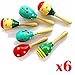 Dazzling Toys Maracas for Kids -6 Fiesta Party Decoration Maracas –Mini Wooden Maracas Baby Toy -Mexican Party Decorations -Toy Maracas Party Favors - Musical Instrument –Music Toys for Toddlers