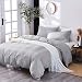 Marriarics 3 Piece Lightweight Duvet Cover Queen - Ultra Soft Washed Process Microfiber Gray Duvet Cover Set - Comforter Cover with Zipper Closure and 2 Pillow Shams(Gray, Queen)