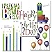 Birthday Cards Assortment - Box of 30 Blank Note Cards - 6 Colorful Designs - and 32 Envelopes