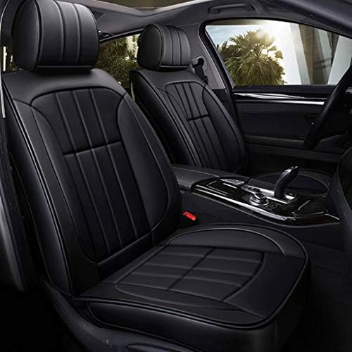 シートクッション 車用 カーシートカバー 5シート防水シートカバーユニバーサルセットの車のフルレザークッションプロテクター互換性のあるエアバッグ シートカバー Color Black