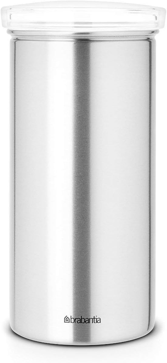 Brabantia Vorratsdose aus Edelstahl für Kaffeepads Senseo Deckel transparent
