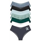 AEROPOSTALE Women's Cheeky Hipster Panty Multipack Cotton Spandex Comfy Everyday Underwear Set for Women V-Waist