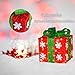 Lighted Christmas Gift Box Set Decor - Set of 3 Christmas Lighted Red Green Gift Box Christmas Decorations Yard/Home Décor Small / Medium / Large