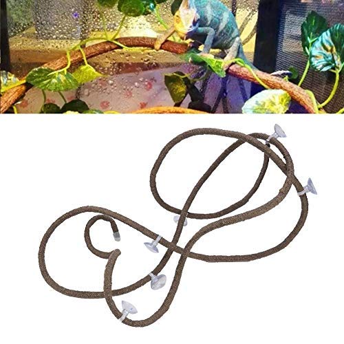 Pssopp Artificial Reptile Vine Flexible Bendable Climbing Branch for Rattan Jungle Habitat Decor with Suction Cups 9.84ft (S)