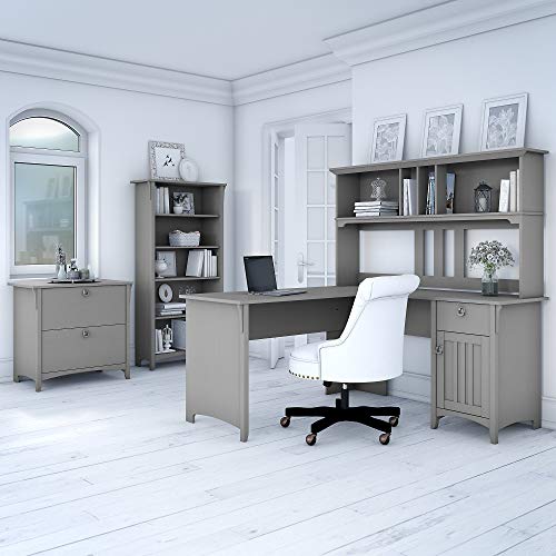 Bush Furniture Salinas L Shaped Desk with Hutch, Lateral File