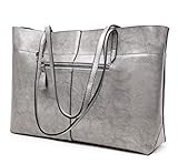 Covelin Women's Handbag Genuine Leather Tote Shoulder Bags Soft Hot Grey