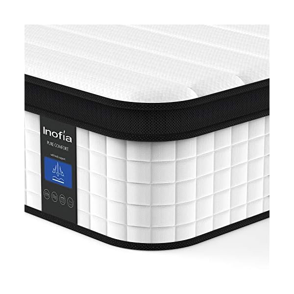 Inofia Queen Mattress, 12 Inch Hybrid Innerspring Double Mattress Cool