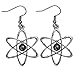 Atomic Science Earrings: Carbon Atoms With Six Electrons & Swarovski Pearl Nucleus - Science Jewelry Gift