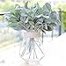 Skyseen 5PCS Artificial Flowers Flocked Rabbit Ear Leaf for Home Decor,Green