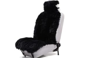 Sisha-A Winter Warm Authentic Australia Sheepskin Car Seat Cover Luxury Long Wool Front Seat Cover Fits Most Car, Truck, SUV,