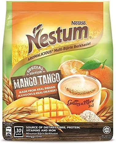 3-Pack / Instant Cereal Mango Tango / Delightful Goodness of Sweet Indian Mangoes & Zesty Oranges Dancing On Your Tongue / Tropical Taste / Sooo.. Aromalicious (10s x 26g)