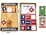 Elite Sportz Junior Bean Bag Toss Game - 2 Games on 1 Board - Tic Tac Toe and Cornhole Party Games for Kids (Basketball)