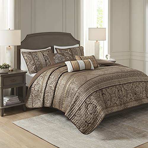 Madison Park Quilt Traditional Damask Design All Season, Lightweight
