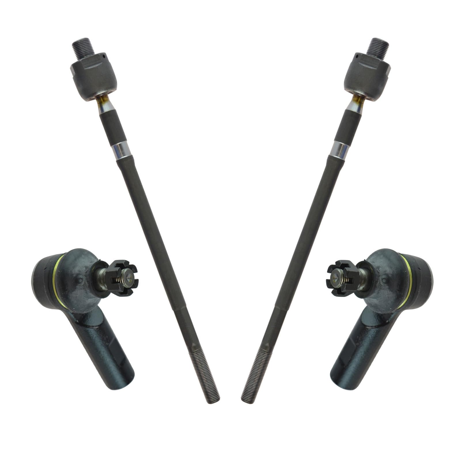 TRQ Front Inner and Outer Tie Rod Set 4 Piece Compatible with 2006-2013 Suzuki Grand Vitara Image