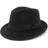 Gossifan Fedora Hats for Men Women 1920s Short Brim Felt Trilby Hat