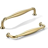 khtumeware 10 Pack 5inch(128mm) Hole Center Champagne Bronze Cabinet Pulls Solid Heavy-Duty Honey Bronze Tradition Handles Ha