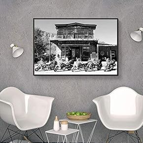 Floating Framed Canvas Wall Art for Living Room, Bedroom Black and White Building Canvas Prints for Home Decoration Ready to Hang - 16x24 inches