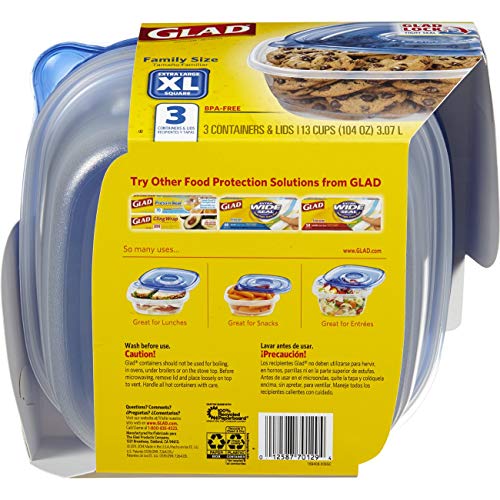 Glad Food Storage Containers Family Size Container 104 Ounce 3