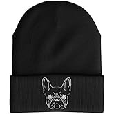 Printbox Originals French Bulldog Beanie Hat for Men, Funny Frenchie Dog Embroidered Hat, Bulldog Gifts