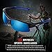 RIVBOS Sports Polarized Sunglasses Driving Glasses for Men Women Tr 90 Flexible Frame for Cycling Baseball Running 841 (Black&Blue(ice blue lens))