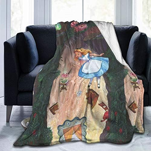 LJYDZY Premium Flannel Fleece Blanket- Alice in Wonderland Soft Warm Cozy Micro Blanket for Sofa Couch