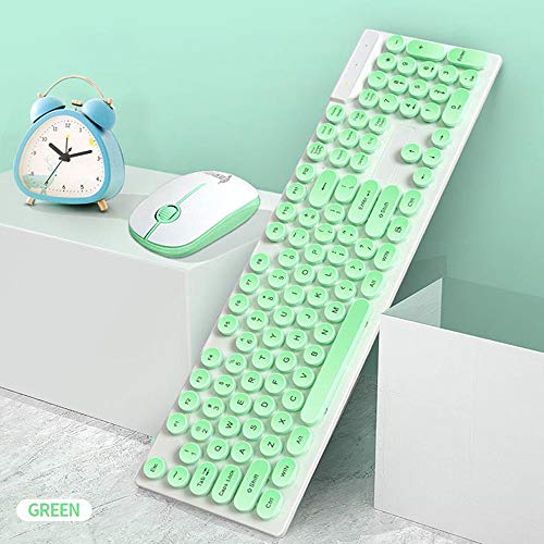 COM1950s 104 Keys Gaming Keyboard 1 Set Anti-Splash Wired Mult Punk Gaming Keyboard Mouse Office for PC Computer (Green)