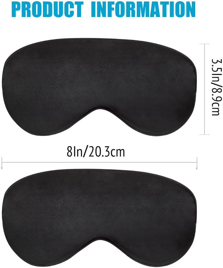 Sleep Mask Night Cover Eye Sleeping Silk Satin Masks for Women Men, Blindfold for Airplane Travel Adjustable Strap (Black): Health & Personal Care