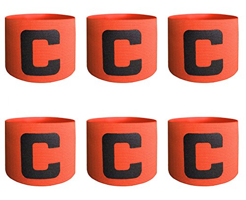 Ancefine Elastic Adult Youth Soccer Captain Armband,6-Pack (Orange) - Thumbnail 7
