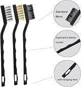 Lmyzcbzl Mini Wire Brush Set 3 Pcs Stainless Brass Nylon Bristles view 3