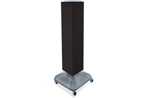 Azar Displays 703388-BLK Standard Four-Sided Interlocking Pegboard Tower, Black Solid