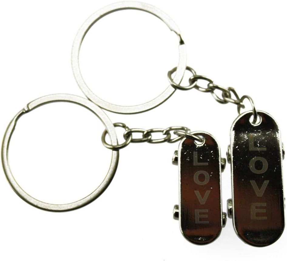 Amazon Co Jp Olive G スケボー メタル ペアキーホルダー 大 小 2サイズ キーチェーン キーリング ホーム キッチン