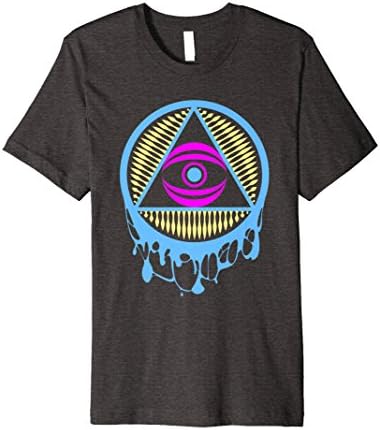 Mens Trippy Illuminati Stay Woke T-shirt Large Dark Heather