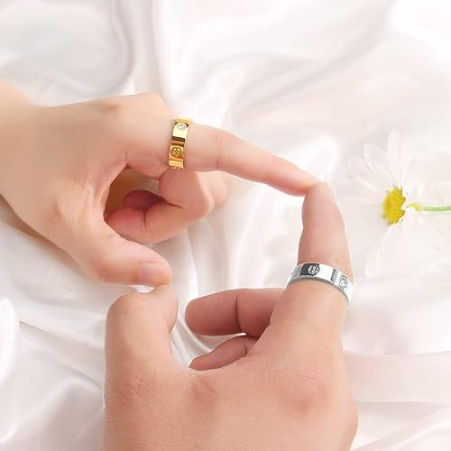 AmorArtSky Love Ring 18k Gold Silver Rings ：Friendship Ring With