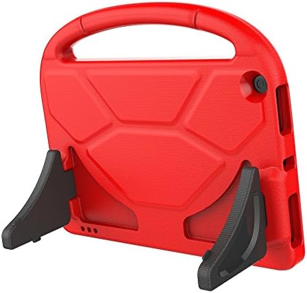 Bibao 10" Kids Safe Case For Amazon Kindle - Super Light Weight EVA Shock Proof Handle Convertible Stand Cover for Amazon Kindle Fire HD 10 2015/2017 (Red)