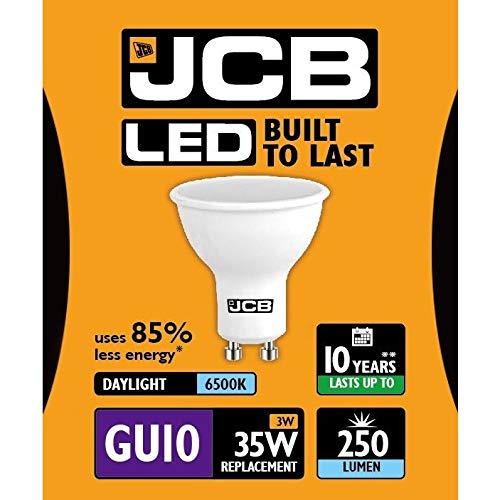JCB 3w = 35w / 5w = 50w LED GU10 100deg 3000k (Warm) / 6500k (Daylight) (3w (35w), 6500k (Daylight))