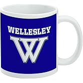 Wellesley College Primary Logo Ceramic Coffee Mug, Novelty Gift Mugs for Coffee, Tea and Hot Drinks, 11oz, White