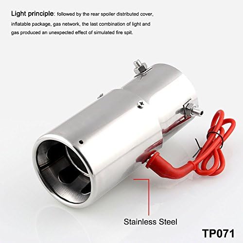 EDTara Exhaust Muffler Exhaust Tip Removable Silencer Stainless Steel Universal Round Tip Removable Adjustable Silencer Exhaust System