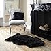 A-STAR (TM) Sheepskin Rug Single Pelt Sheep Fur 2 x 3 - Sheep Skin (Black)