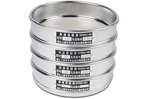 Standard Laboratory Test Sieve 20cm - 304 Stainless Steel Mesh, Chrome Plated Frame, 10-200 Mesh for Sampling/Inspection(200m