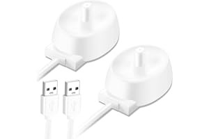 MeaeJoto 2 Pack Charger Replacement for Oral B Electric Toothbrush IO Series 3/4/5/6, 3757, USB Inductive Charging Base Waterproof Power Cord Cable